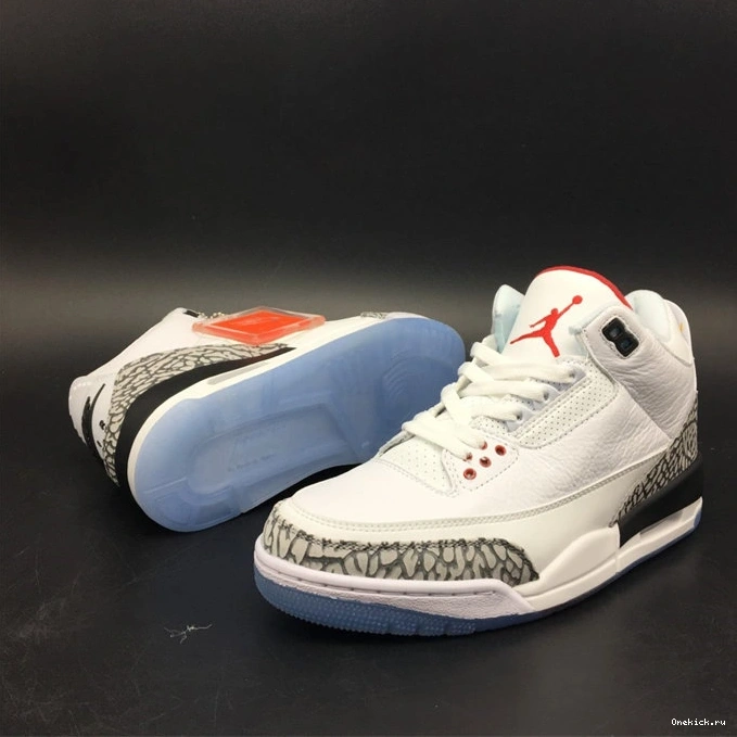 One Kick 3851 Tailored Free Throw Jordan3 Cement 923096- Line White 1029